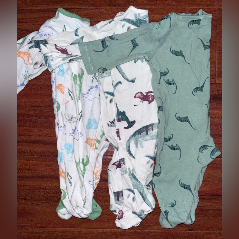 0-3 month footed double zip sleepers